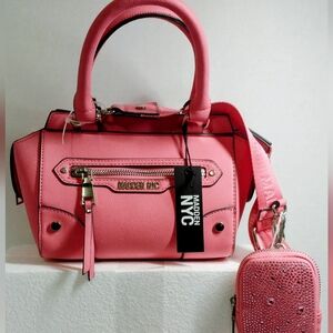 Madden NYC Pink Satchel Bag Set